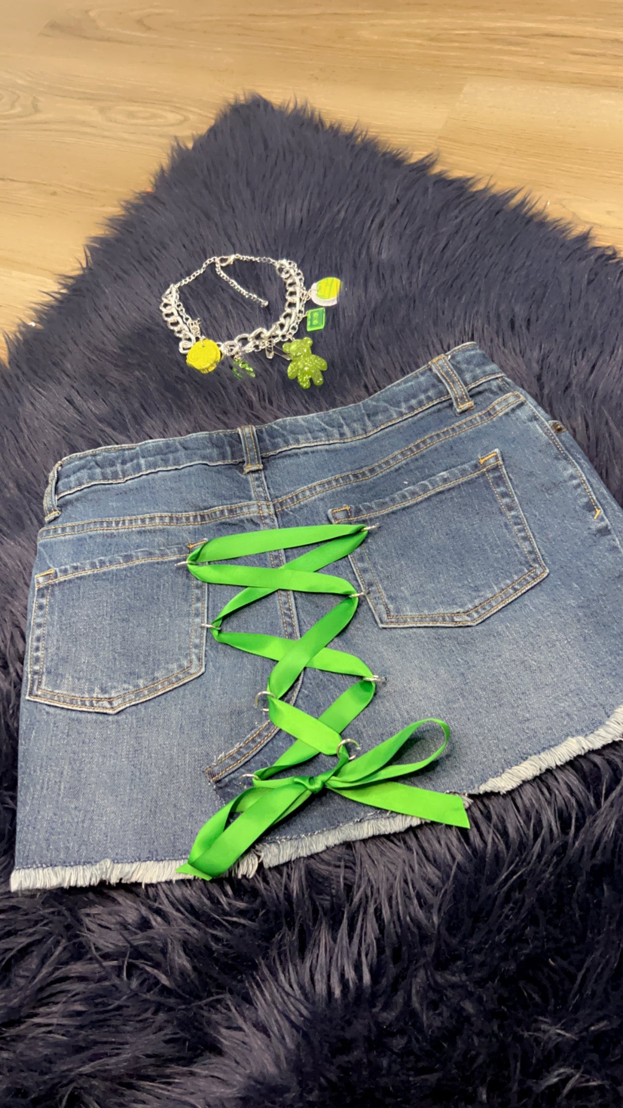 Limelight custom denim skirt  14/16 girls‼️