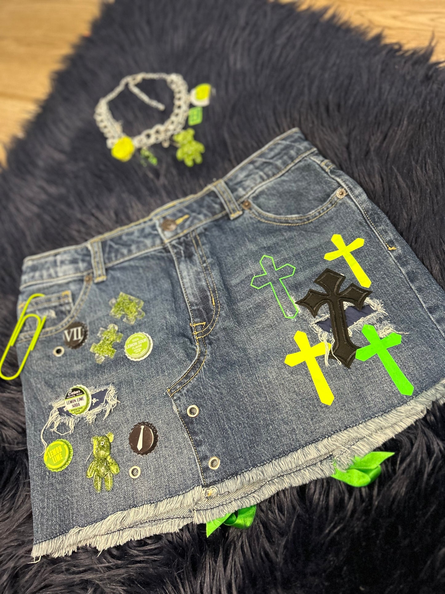 Limelight custom denim skirt  14/16 girls‼️