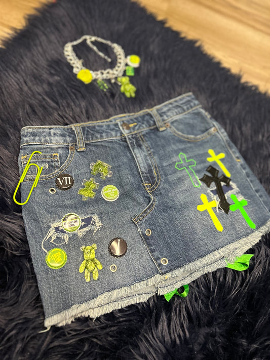 Limelight custom denim skirt  14/16 girls‼️